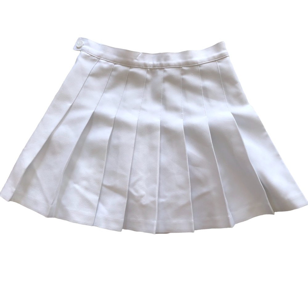 American Apparel White Pleaded Mini Skirt